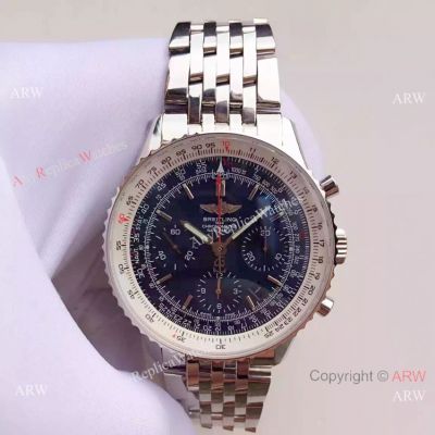 JF Best Replica Breitling Navitimer 01 43mm Watch Stainless Steel Black Face